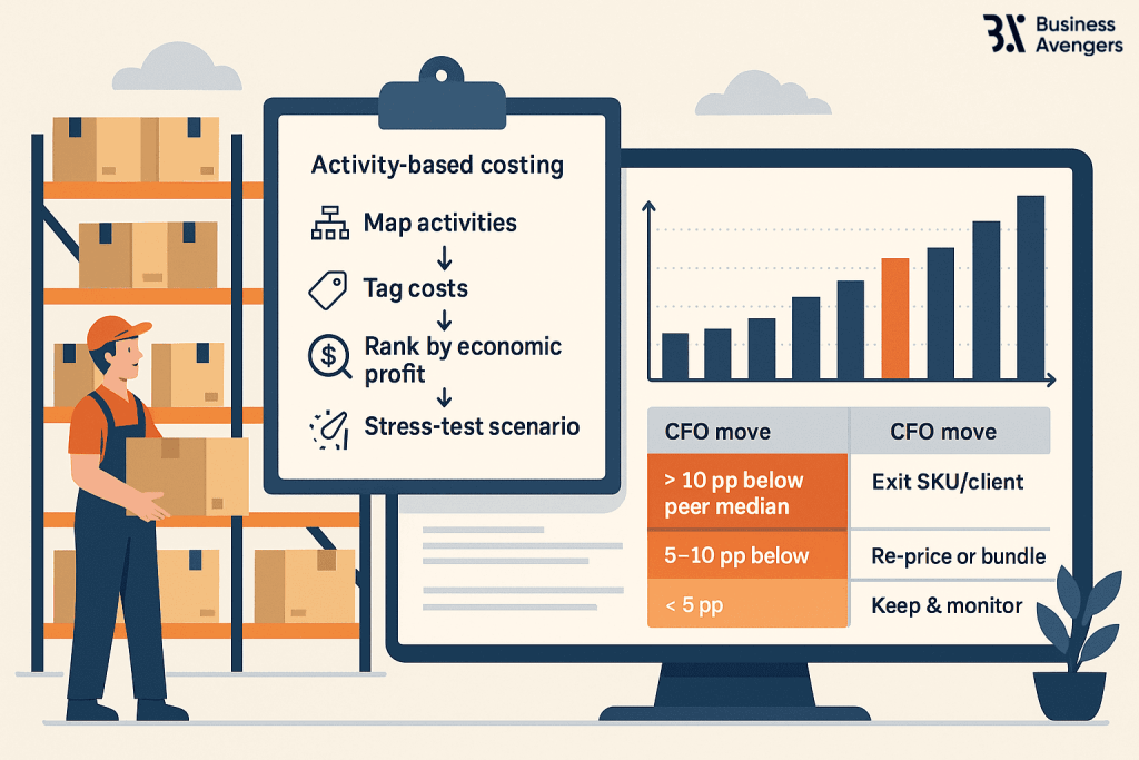 CFO strategy to improve profitability by dropping low-margin products and clients