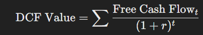Formula for DCF value