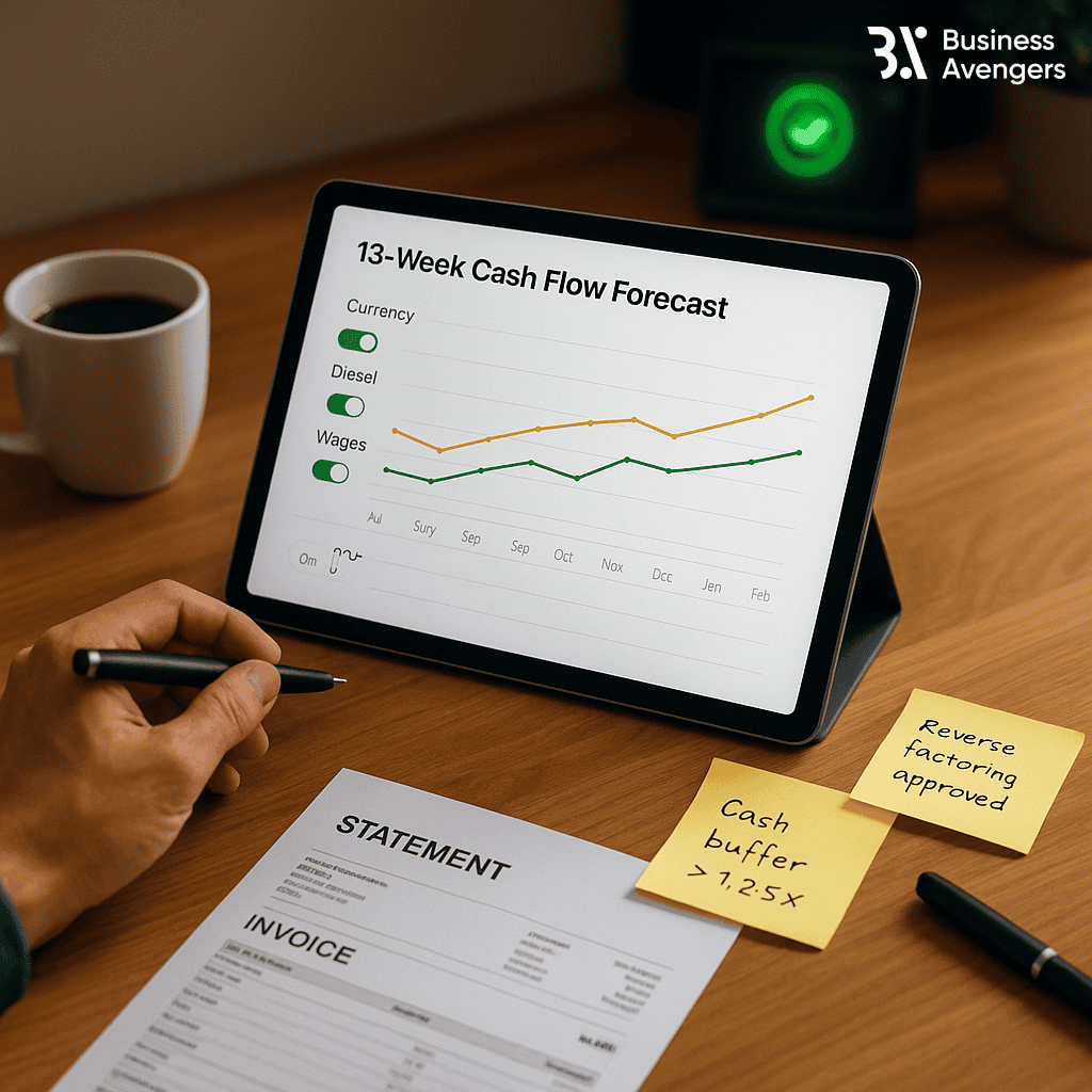 CFO strategies using 13-week cash flow forecasts and working capital optimisation